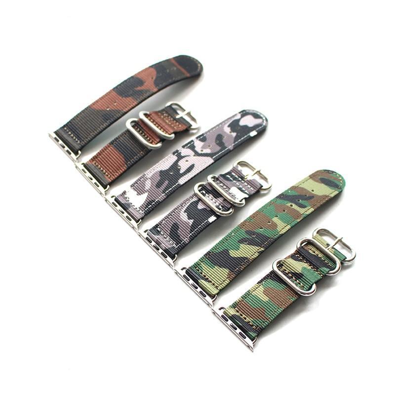 Apple Apple Watch Series 5 4 3 2 Band, Camouflage Sport Style Military Tactical Watchband, Men's Nylon Strap 38mm, 40mm, 42mm, 44mm