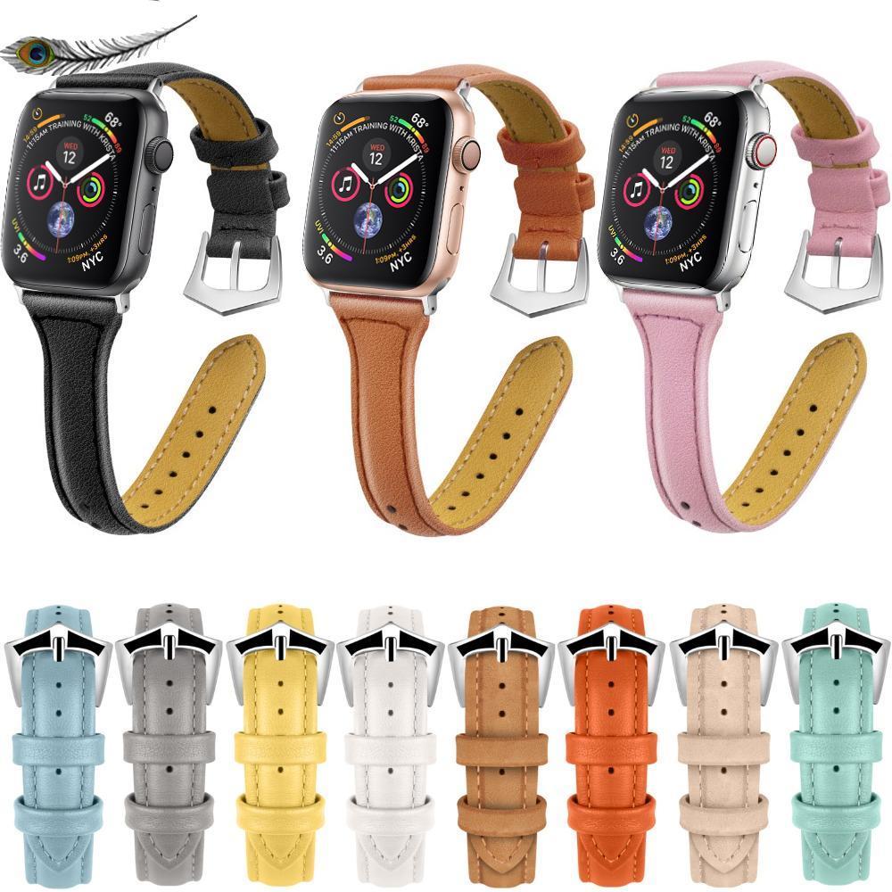 Apple Apple Watch Series 5 4 3 2 Band, Cow Leather Pulseira Strap iWatch Correa bracelet Belt Watchband 38mm, 40mm, 42mm, 44mm US Fast Shipping