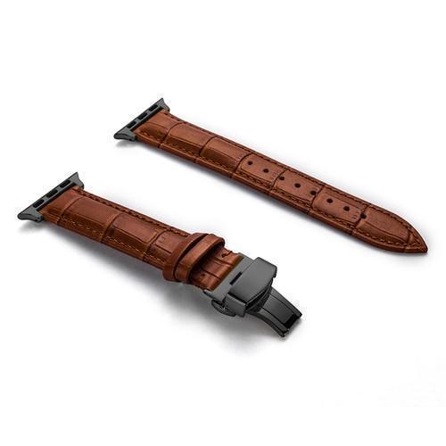 Quality leather Apple Watch Band Series 7 6 5 Alligator Pattern Design