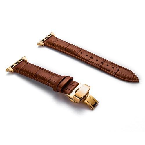 Quality leather Apple Watch Band Series 7 6 5 Alligator Pattern Design