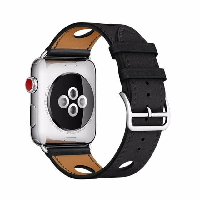 Apple Apple Watch Series 5 4 3 2 Band, Double Tour Watchbands Genuine Leather Strap Herm Bracelet 38mm, 40mm, 42mm, 44mm