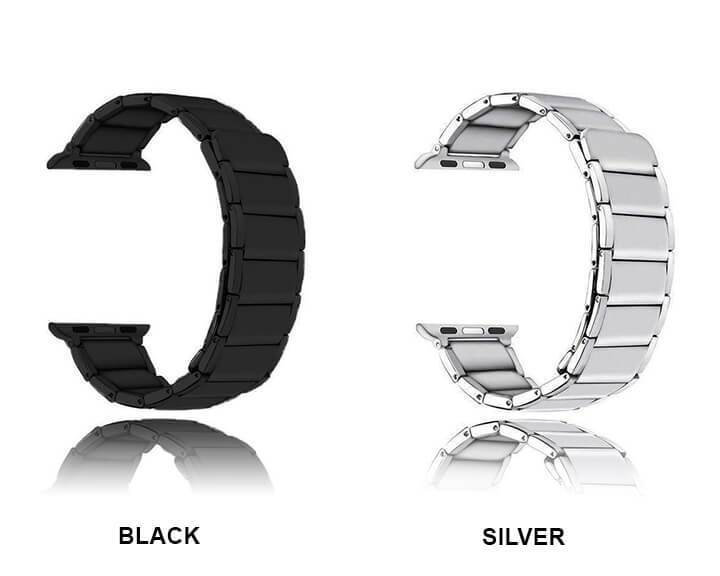 Silver link Apple Watchband Series 7 6 Stainless Steel Magnetic Loop