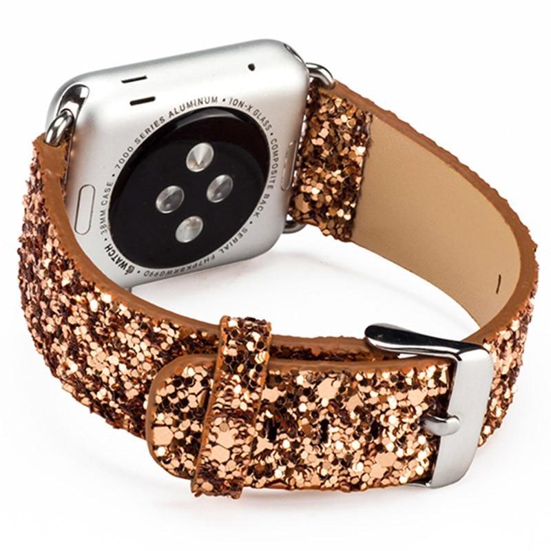 Luxury Apple Watch Sparkle Glitter Bling Leather Band – www  display picture 3