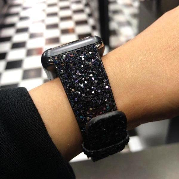 apple apple watch series 5 4 3 2 band luxury apple watch sparkle glitter bling leather band 38mm 40mm 42mm 44mm us fast shipping 7298810740817 2445264f 44b8 43fa a825