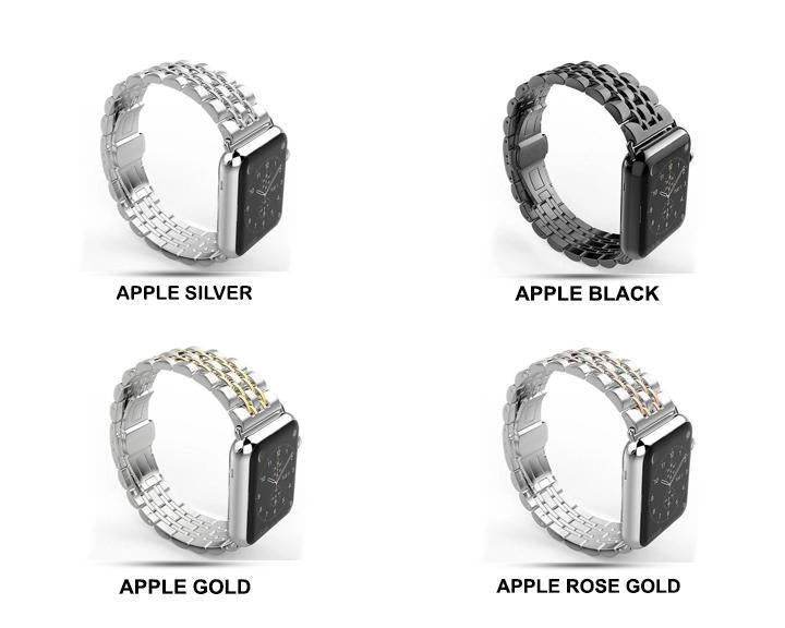 Pure Silver Luxury Two Tone Links Stainless Steel Apple Watch 7 6 5 4