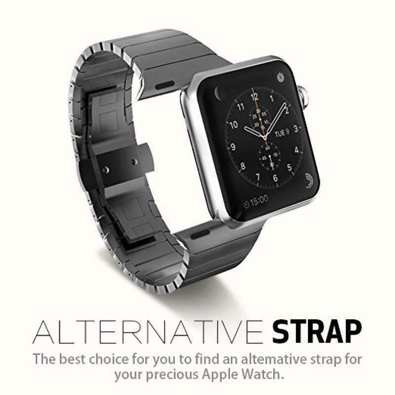 Apple Apple Watch Series 5 4 3 2 Band, Luxury Stainless Steel Link Bracelet Minimal band with adapters 38mm, 40mm, 42mm, 44mm - US Fast Shipping