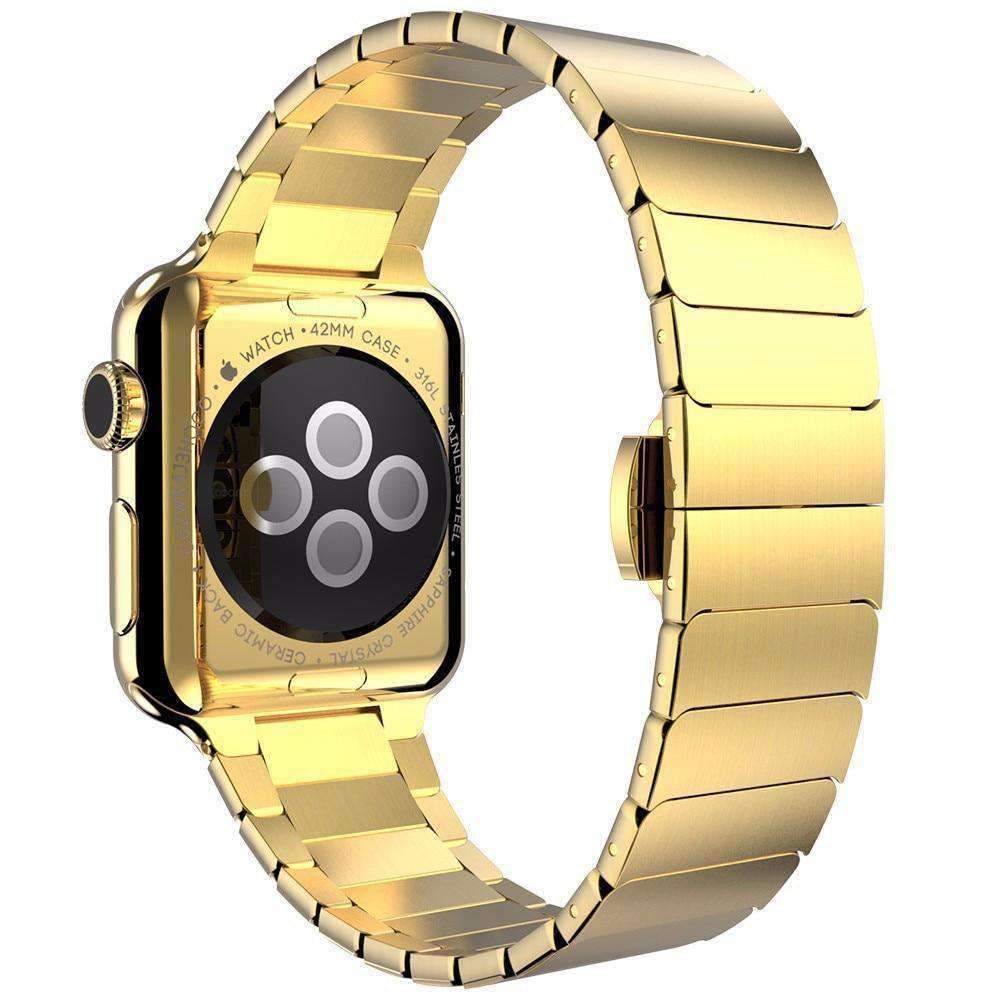 Stylish Gold Links Apple Watch Bracelet, Sustainable Steel
