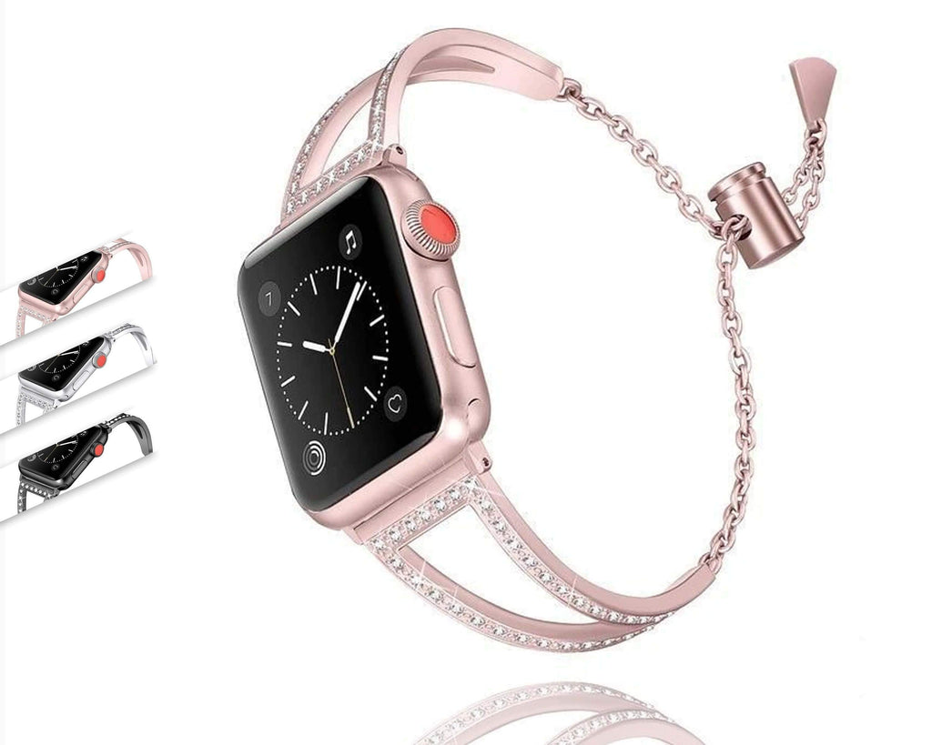 Apple Watchband 7 6 5 New Diamond Watchband, Stainless Steel Strap