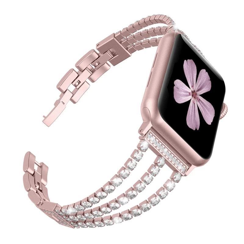 Diamond Watch Stainless Steel Strap Bracelet apple Watch band 7 6 5 4 –  www.