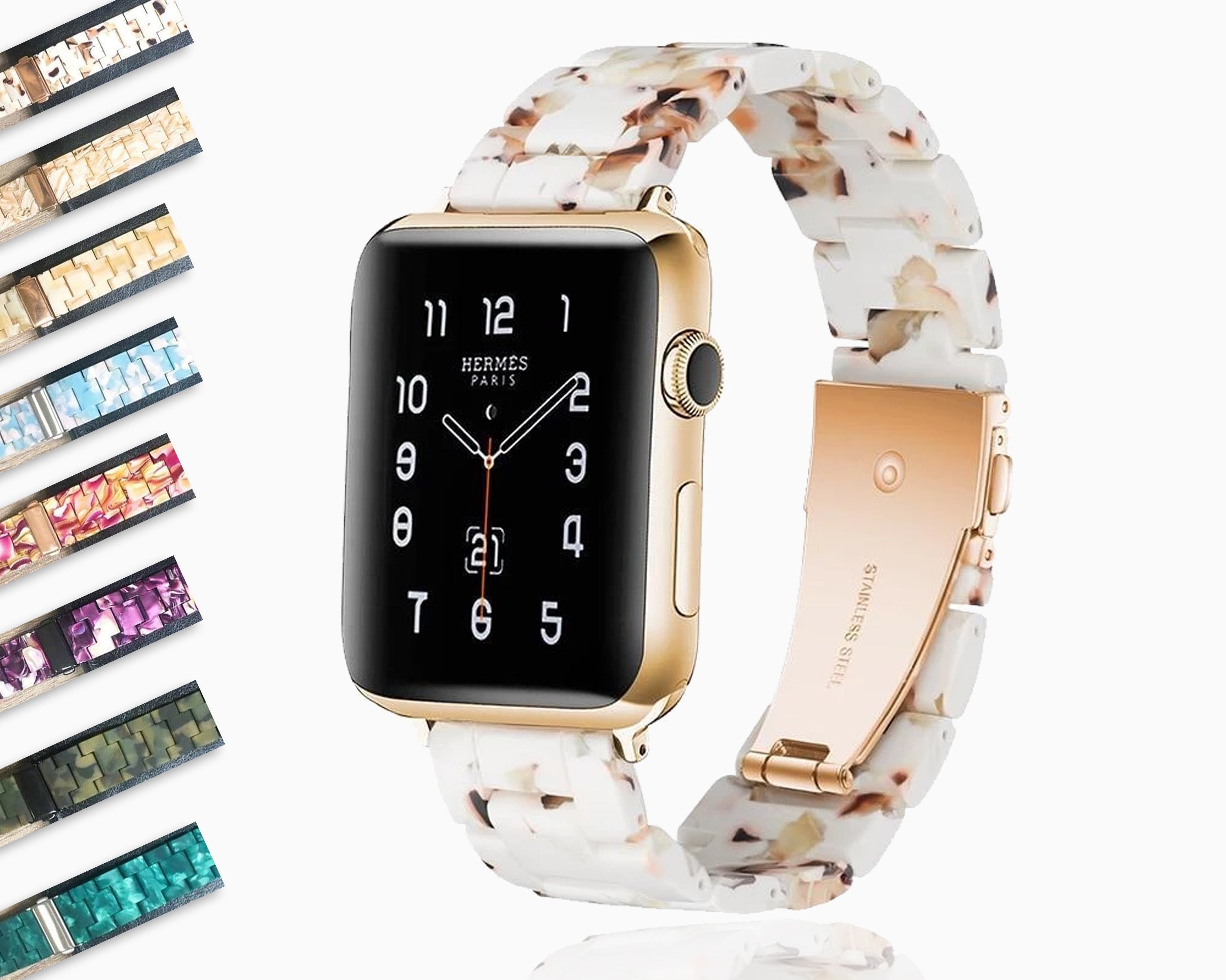 Resin Watch Strap for Apple Watch band 7 6 se5 44 40mm Chain for iwatch  Serie