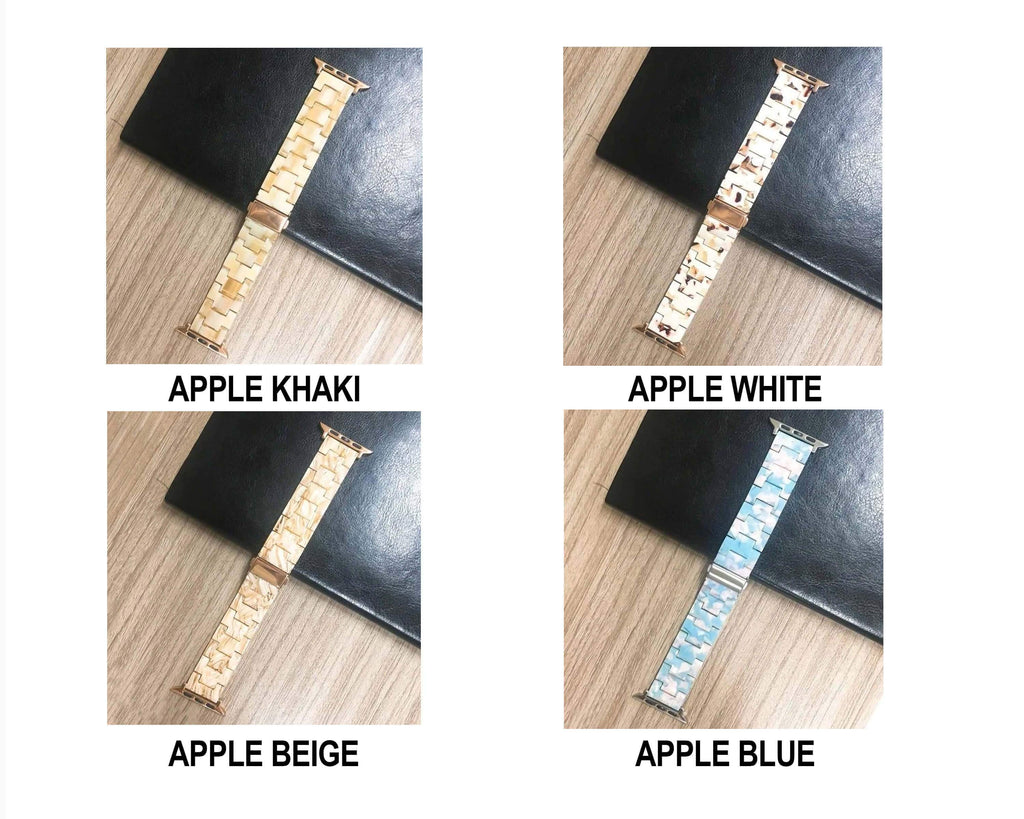 Apple Watch Series 7 6 5 4 3 Band, Resin Watchband Ceramic Clock Belt