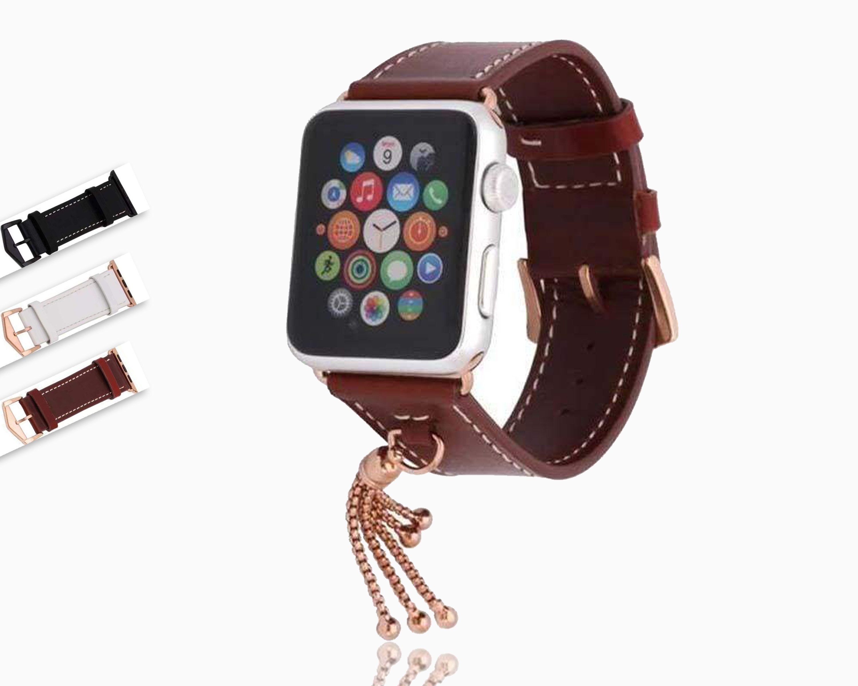  Designer Luxury Band Compatible with Apple Watch iWatch Bands  38mm 40mm 41mm /42mm 44mm 45mm Men Women, Leather Replacement Wristbands  Adjustable Strap for Apple Watch Series7/6/5/4/3/2/1/SE : Cell Phones &  Accessories