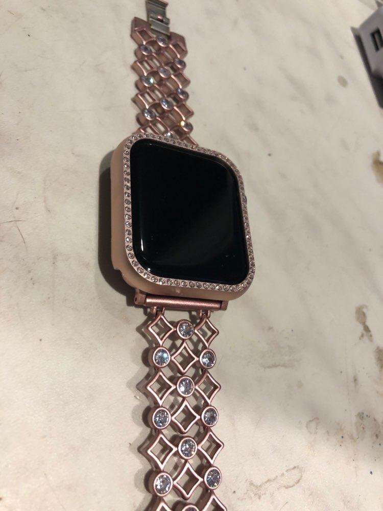 Apple Apple Watch Series 5 4 3 2 Band, Stainless Steel, Diamond crystal Bling iWatch Strap fits 38mm, 40mm, 42mm, 44mm