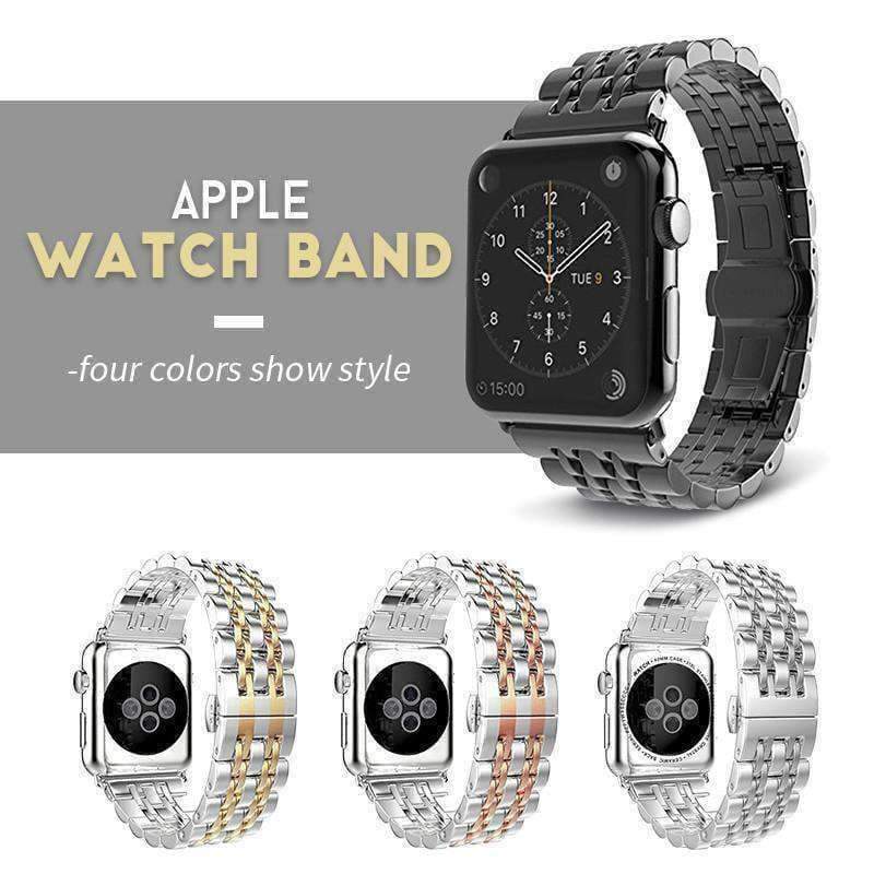 Apple Silver two tone Rolex links professional career Apple watch band, Steel Rolex Style Strap, Links Watchband Smart Watch Metal Bracelet 38mm, 40mm, 42mm, 44mm - US Fast Shipping