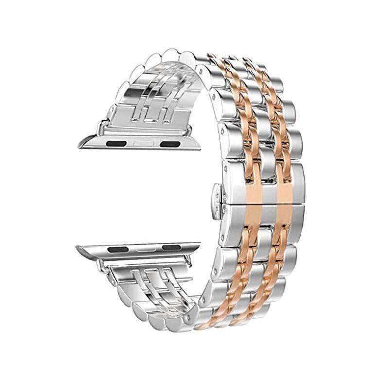 Apple Apple Watch Series 5 4 3 2 Band, Stainless Steel Rolex Style Strap, Links Watchband Smart Watch Metal Bracelet 38mm, 40mm, 42mm, 44mm