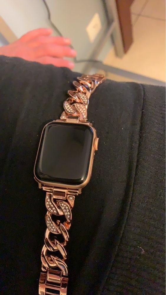 Apple Apple Watch Series 5 4 3 2 Band, Women Ladies Watch Bracelet, Fashionable Diamond Cowboy Chains Strap Metal Link 38mm, 40mm, 42mm, 44mm