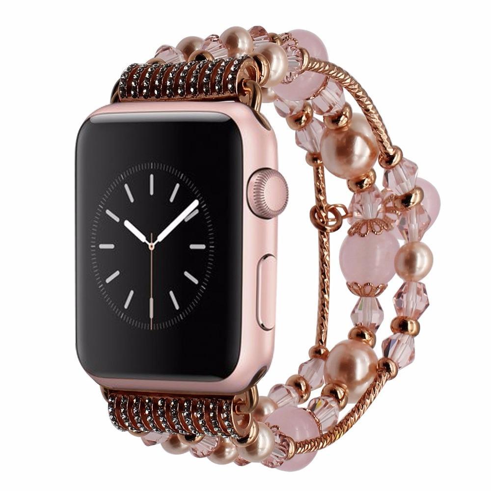 42mm Stainless Steel Series Apple Watch Rose Gold Band Diamond