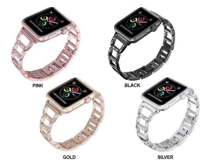 Apple Series 7 6 5 Stainless Steel Hollow Breathable Diamond Strap