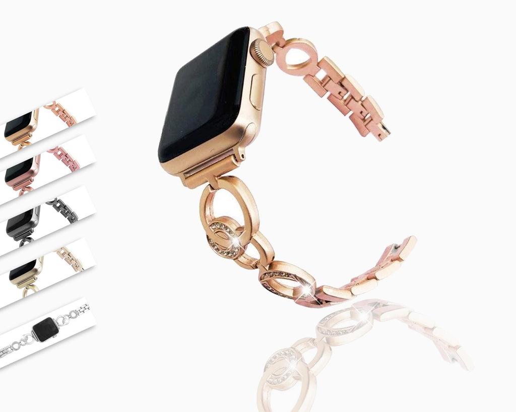 Apple Apple Watch women band strap bracelet, Diamond Bling Stainless Steel, fits 38mm 42mm 40mm 44mm series 5 4 3