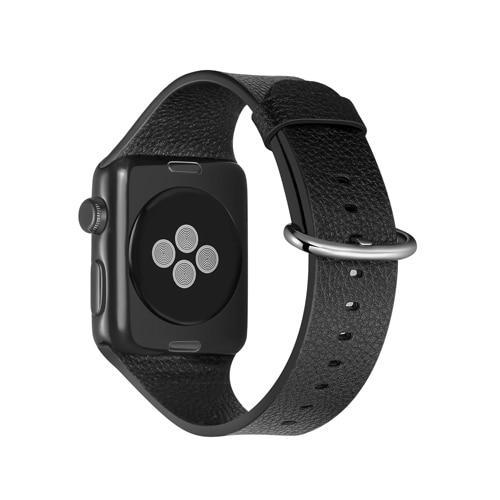 Apple black / 38-40mm Minmalist simple Leather strap for apple watch band 42mm/38mm/44mm/40mm bracelet wrist belt for iwatch series 4/3/2/1 US Fast shipping