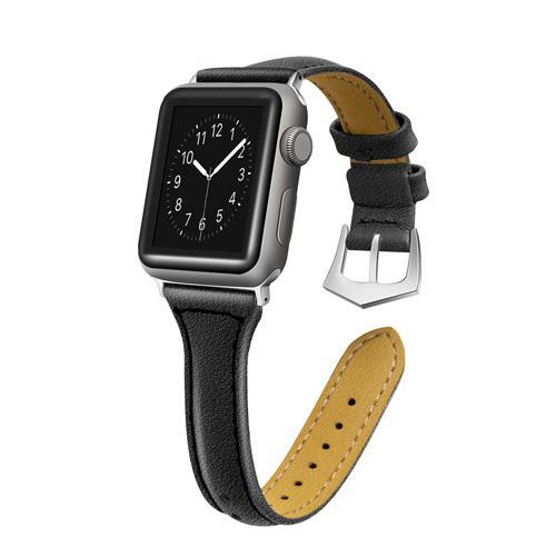Apple black / 38mm / 40mm Apple Watch Series 5 4 3 2 Band, Cow Leather Pulseira Strap iWatch Correa bracelet Belt Watchband 38mm, 40mm, 42mm, 44mm US Fast Shipping