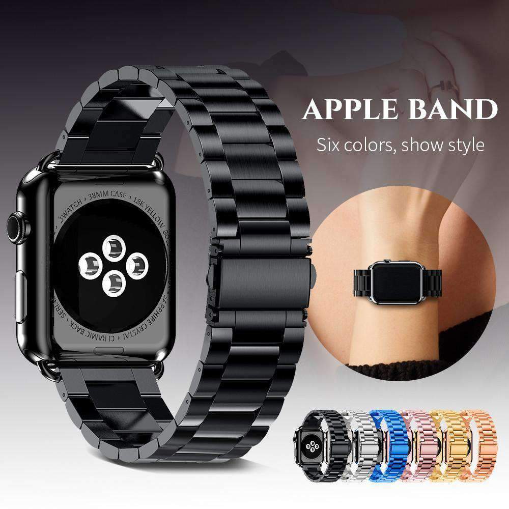 Apple Black / 38mm / 40mm Apple Watch Series 5 4 3 2 Band, Matte Stainless Steel, Metal Links Bracelet Smart Watch Strap 38mm, 40mm, 42mm, 44mm