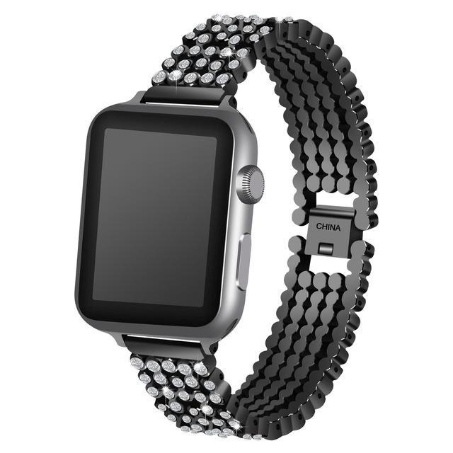 Apple black / 38mm / 40mm Apple Watch Series 5 4 3 2 Band, Stylish Crystal Diamond stainless steel Replacement Band for iWatch 38mm, 42mm, 40mm, 44mm