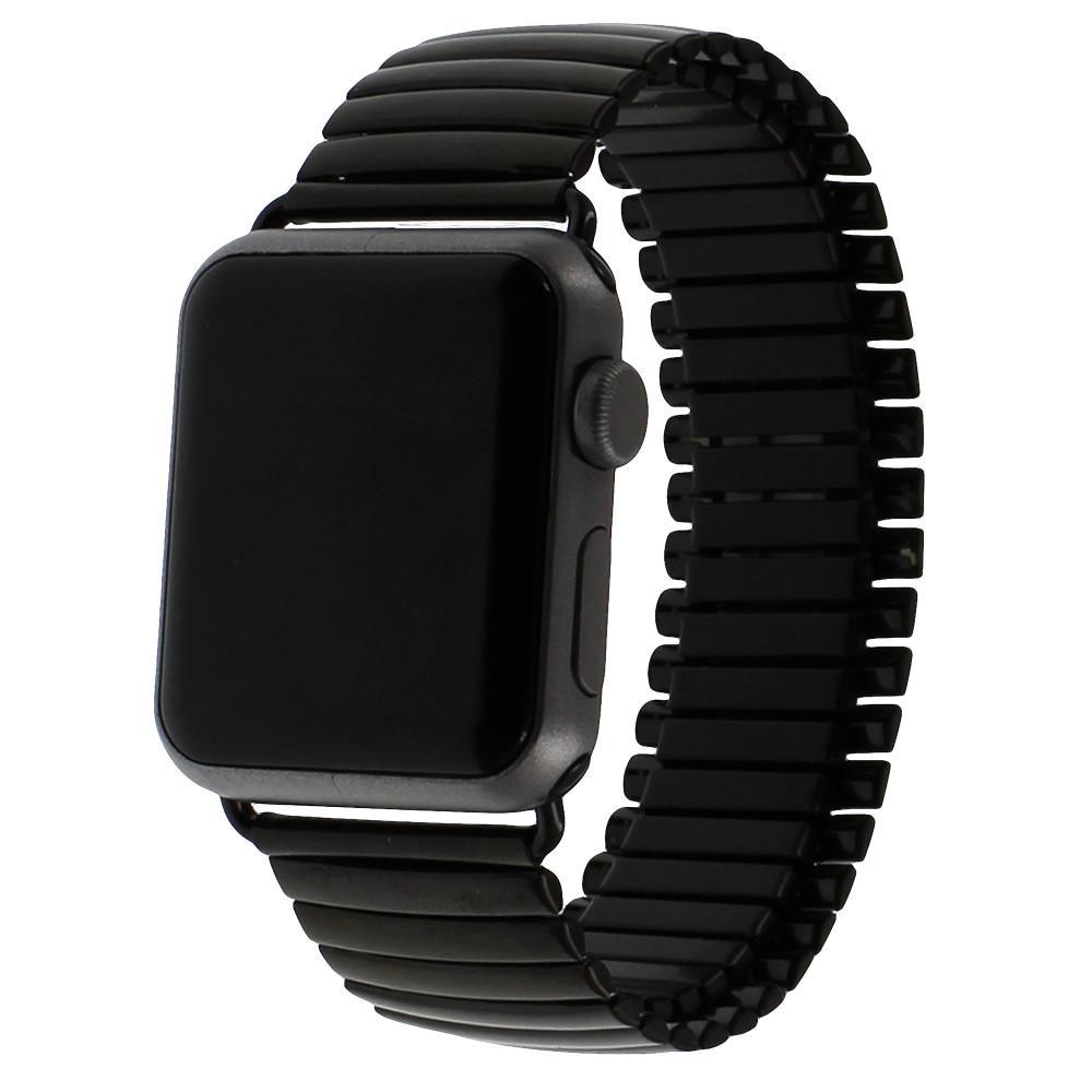 Apple Black / 38mm Elastic Watchband Stainless Steel for Apple Watch 38mm 42mm iWatch 1/2/3/4 All Versions 40mm 44mm Metal Strap Strech Band Loop