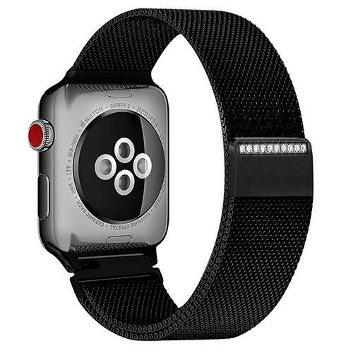 Apple black / 38mm Strap For Apple Watch band iwatch band 4 3 42mm 38mm 44mm 40mm Milanese Shining jewels apple watch 4 watch Accessories Bracelet