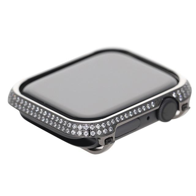Apple Black / 40mm Apple Watch case cover bezel, Crystal rhinestone diamond style fits series 4 40mm 44mm