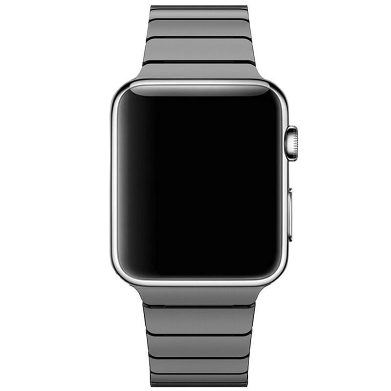 Apple Black / 42mm / 44mm Apple Watch Band 6 5 4 Luxury Steel Minimal Band with Butterfly Buckle