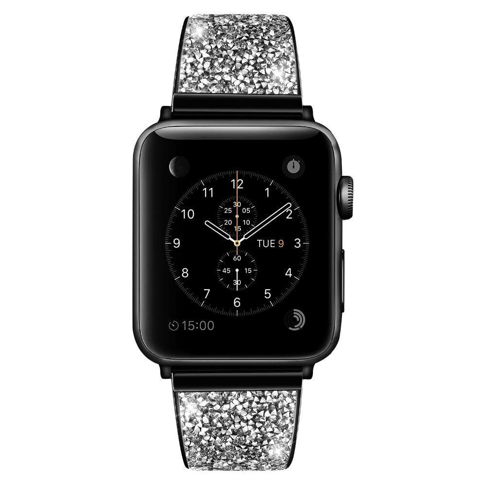 Apple Black / 42mm / 44mm Apple Watch Series 5 4 3 2 Band, Rose gold, Silver or Black Luxury Watchbands Stainless Steel Bracelet Srap 38mm, 40mm, 42mm, 44mm