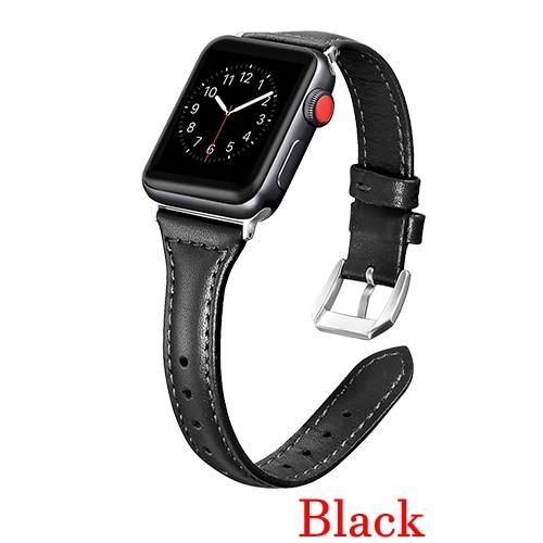 Apple Black / 42mm 44mm AW Pulseira strap For apple watch band iwatch 4 3 42mm 38mm 44mm 40mm correa for apple watch band leather Bracelet Accessories, USA Fast Shipping