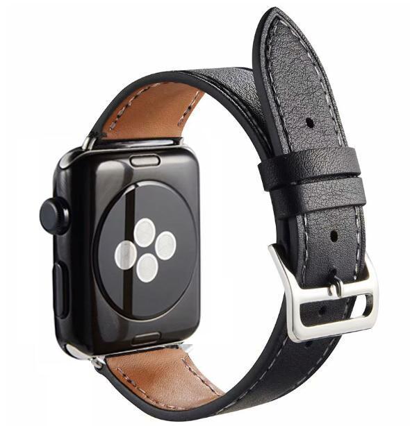 Apple Black / for 38mm and 40mm High quality Leather loop for iWatch 4 40mm 44mm Sports Strap Single Tour band for Apple watch 42mm 38mm Series 1&2&3