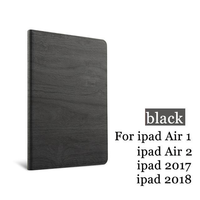 Apple Black For iPad Air 2 Air 1 Case New iPad 2017 2018 9.7 inch Simplicity PU Leather Smart Cover Folio Case Auto Wake Cover Case