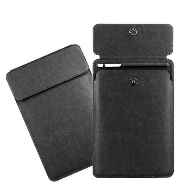 Apple black iPad Pro 10.5  sleeve Pouch Bag cover with Button flap and Pencil holder fits  9.7 & new ipad 11 2018 Release