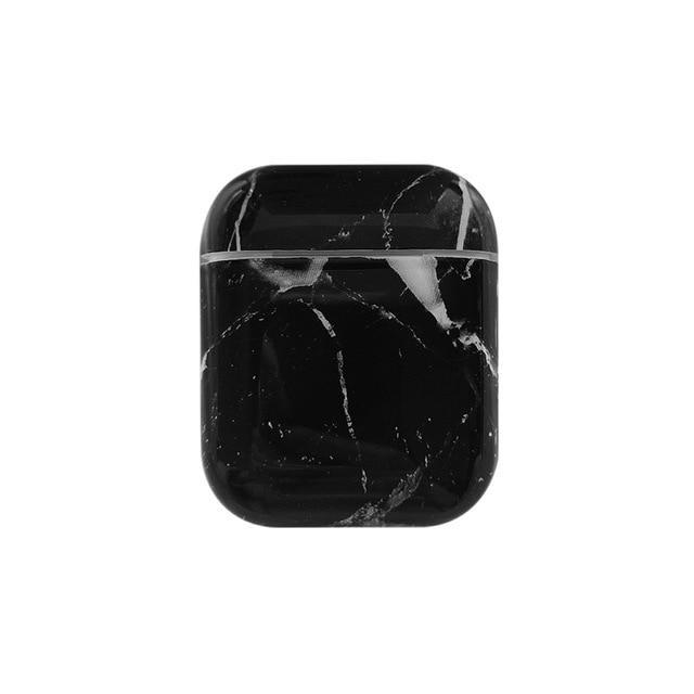 Apple Black Luxury agate Marble hard case for Apple Airpods case protective cover Bluetooth Wireless Earphone Case Charging Box case bags