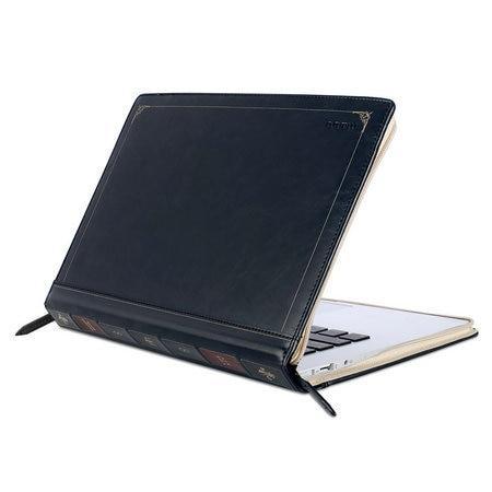 Old Vintage book case as a Macbook Laptop leather cover, fits 2018