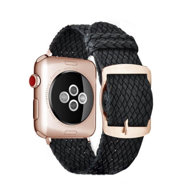 Apple Black Rose / 44mm Apple Watch Series 5 4 3 2 Band, Soft Breathable Nylon Polyester Watch, Sport Bracelet Strap for iWatch 38mm, 40mm, 42mm, 44mm