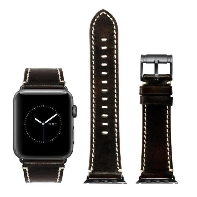 Apple Black with black / for Apple Watch 40mm Durable Faux Leather iWatch Band 42mm 38mm / 44mm 40mm for  Apple Watch Series 4 3 2 1 for Apple Watch Strap