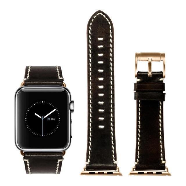 Apple Black with rose gold / for Apple Watch 40mm Durable Faux Leather iWatch Band 42mm 38mm / 44mm 40mm for  Apple Watch Series 4 3 2 1 for Apple Watch Strap