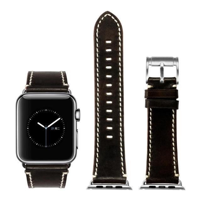 Apple Black with silver / for Apple Watch 40mm Durable Faux Leather iWatch Band 42mm 38mm / 44mm 40mm for  Apple Watch Series 4 3 2 1 for Apple Watch Strap