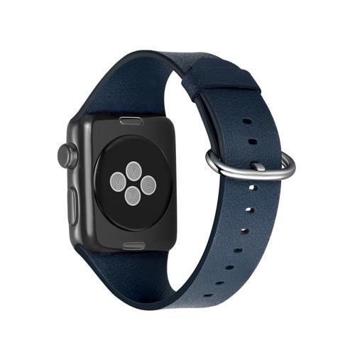 Apple blue / 38-40mm Minmalist simple Leather strap for apple watch band 42mm/38mm/44mm/40mm bracelet wrist belt for iwatch series 4/3/2/1 US Fast shipping