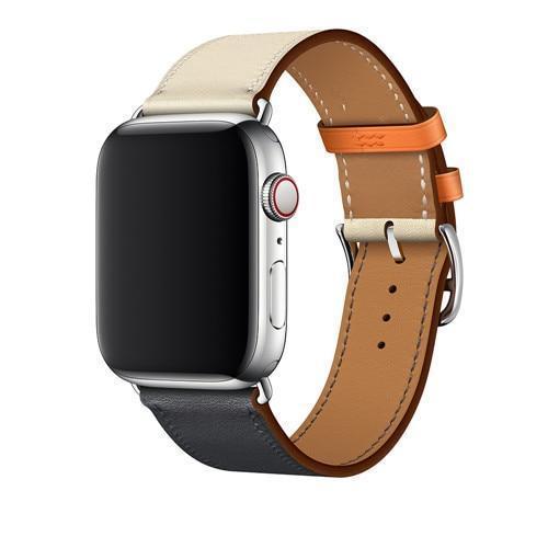 Apple Blue / 38mm Copy of Apple Watch Series 5 4 3 2 Band, Leather Single Tour Strap, Bracelet iWatch 38mm, 40mm, 42mm, 44mm - US Fast Shipping