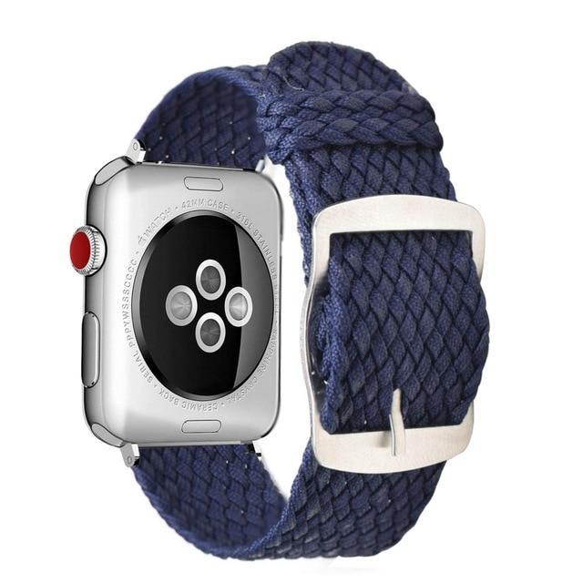 Apple Blue / 44mm Apple Watch Series 5 4 3 2 Band, Soft Breathable Nylon Polyester Watch, Sport Bracelet Strap for iWatch 38mm, 40mm, 42mm, 44mm