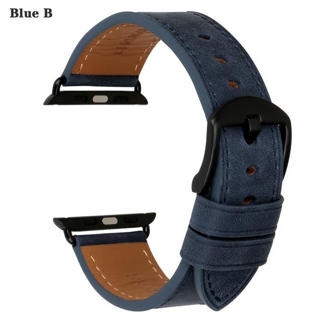 Apple Blue B / For Apple Watch 38mm Faux Leather For Apple Watch Strap 44mm 40mm & Apple Watch Band 38mm 42mm Watchbands iwatch Series 4 3 2 1 Bracelet
