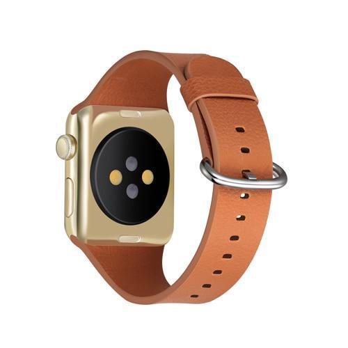 Apple Watch Minimalist simple leather band, silver buckle gift for men women girl, iwatch bracelet 3 4 5 6 38/40mm 42/44mm - US Fast Shipping