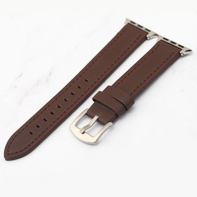 Apple Brown / 38mm Plus Strap Cowhide Faux leather Retro Design Watch Strap 38 42mm Replacement For Apple Watch 135*80mm Lengthen Watchband