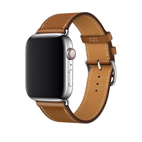 Apple brown / 38mm Series 1 2 3 New Leather loop bracelet band for apple watch series 5 4 44mm 40mm bracelet watch band strap for iwatch 42mm 38mm series 1 2 3