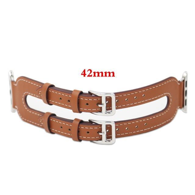 Apple Brown / 42mm/44mm Genuine Leather strap For Apple Watch 3/2/1 38mm 42mm ( US Fast Shipping)